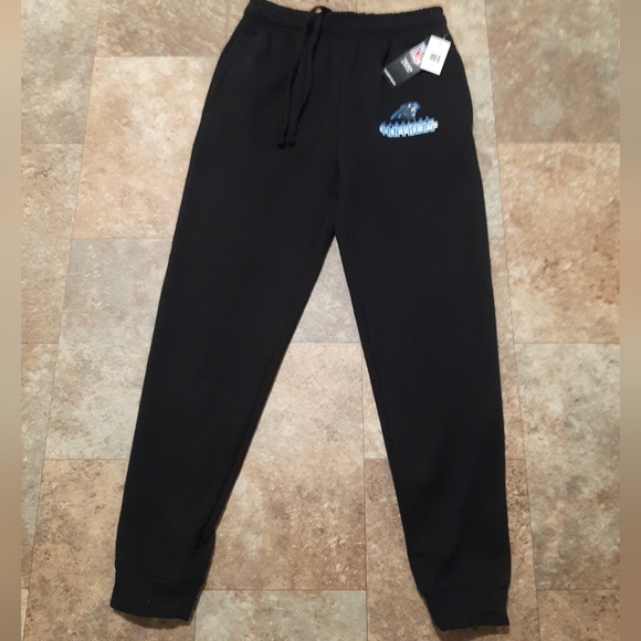 New. Concepts Sport Men's Carolina Panthers Black Biscayne Flannel Pants. Small. - Picture 1 of 7